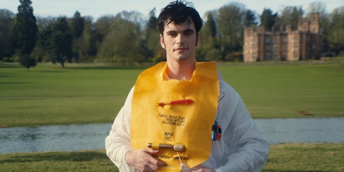 A man with a lifejacket on 