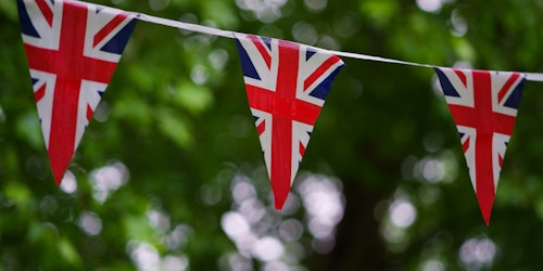 A row of Union Flag bunting