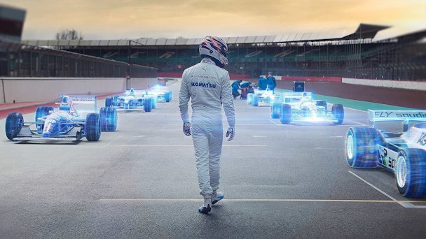 Racer on the grid during Michelob's Lap of Legends