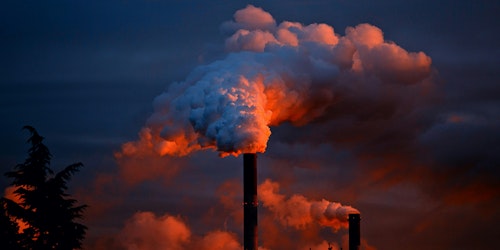 Steam coming out of a factory