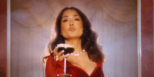 Salma Hayek with Kaluha cocktail 