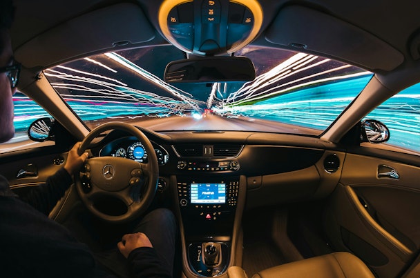 A futuristic car cockpit