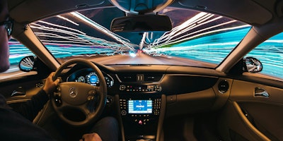 A futuristic car cockpit