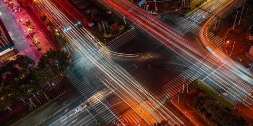 Time lapse of crossroads in Shanghai