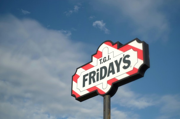 TGI Friday's sign against a blue sky  