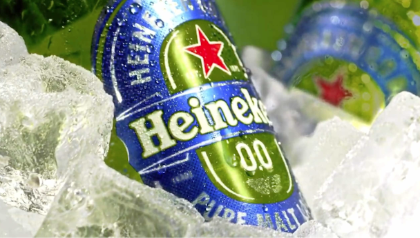 Heineken 00 in a bucket of ice