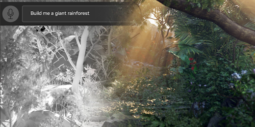 AI generating an image of a rainforest