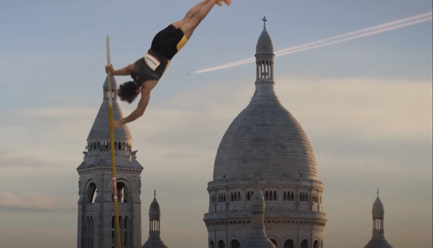 Mondo Duplantis soars above the Sacré-Cœur Basilica