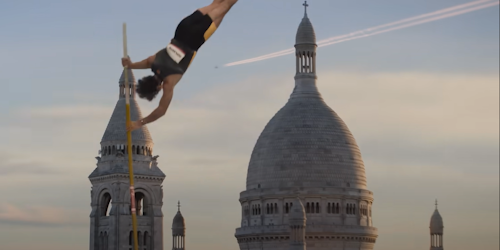 Mondo Duplantis soars above the Sacré-Cœur Basilica