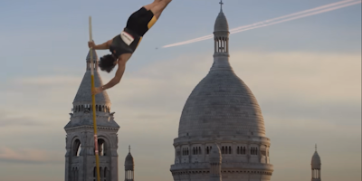 Mondo Duplantis soars above the Sacré-Cœur Basilica