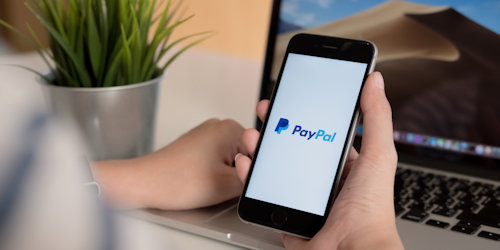 PayPal app on mobile screen