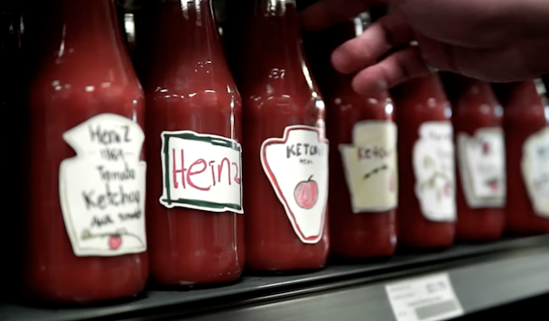 bottles of ketchup