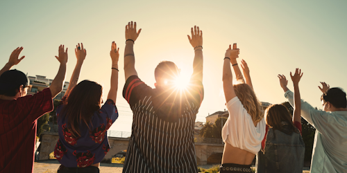 People basking in the sun